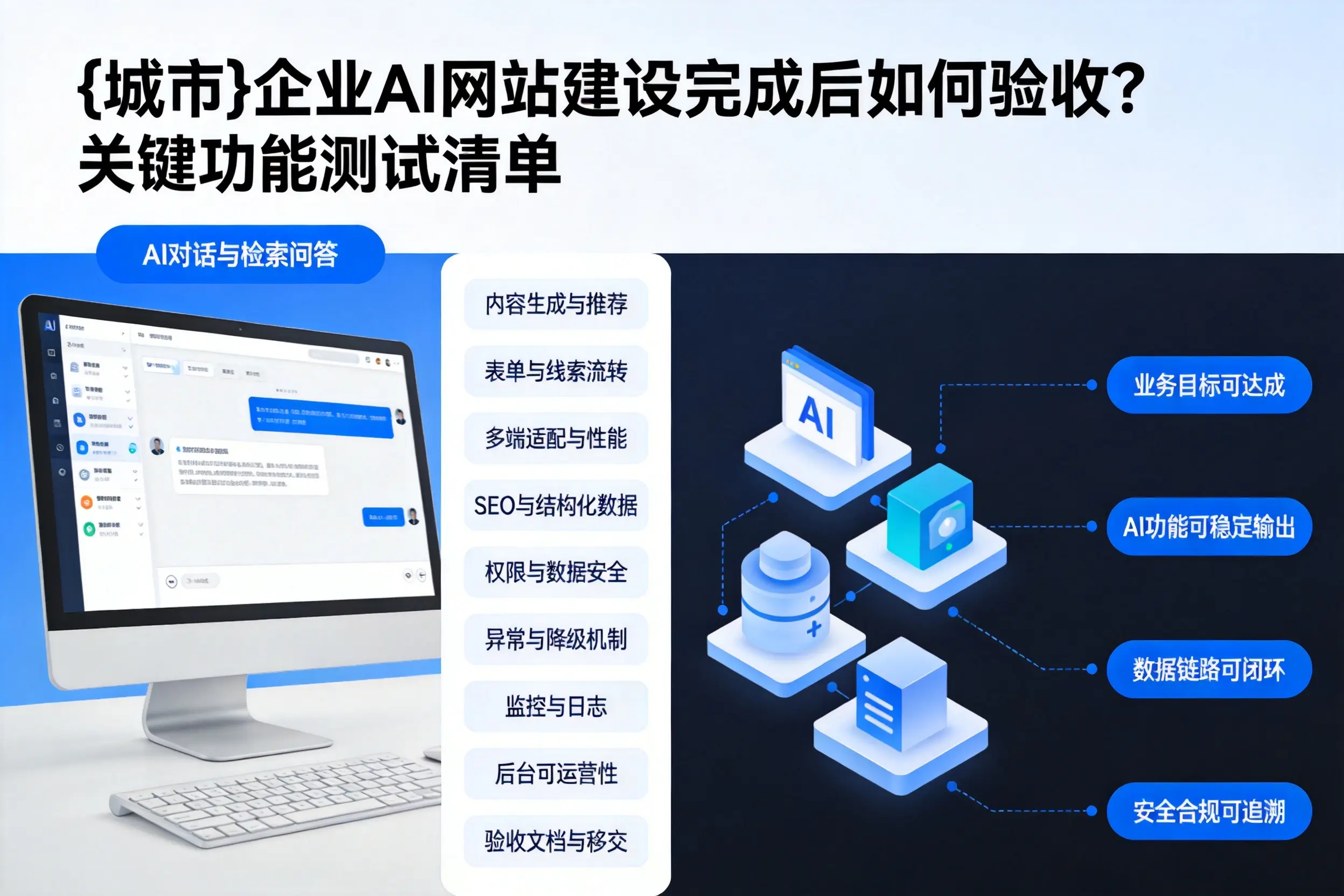 江西企业AI网站建设完成后如何验收？关键功能测试清单