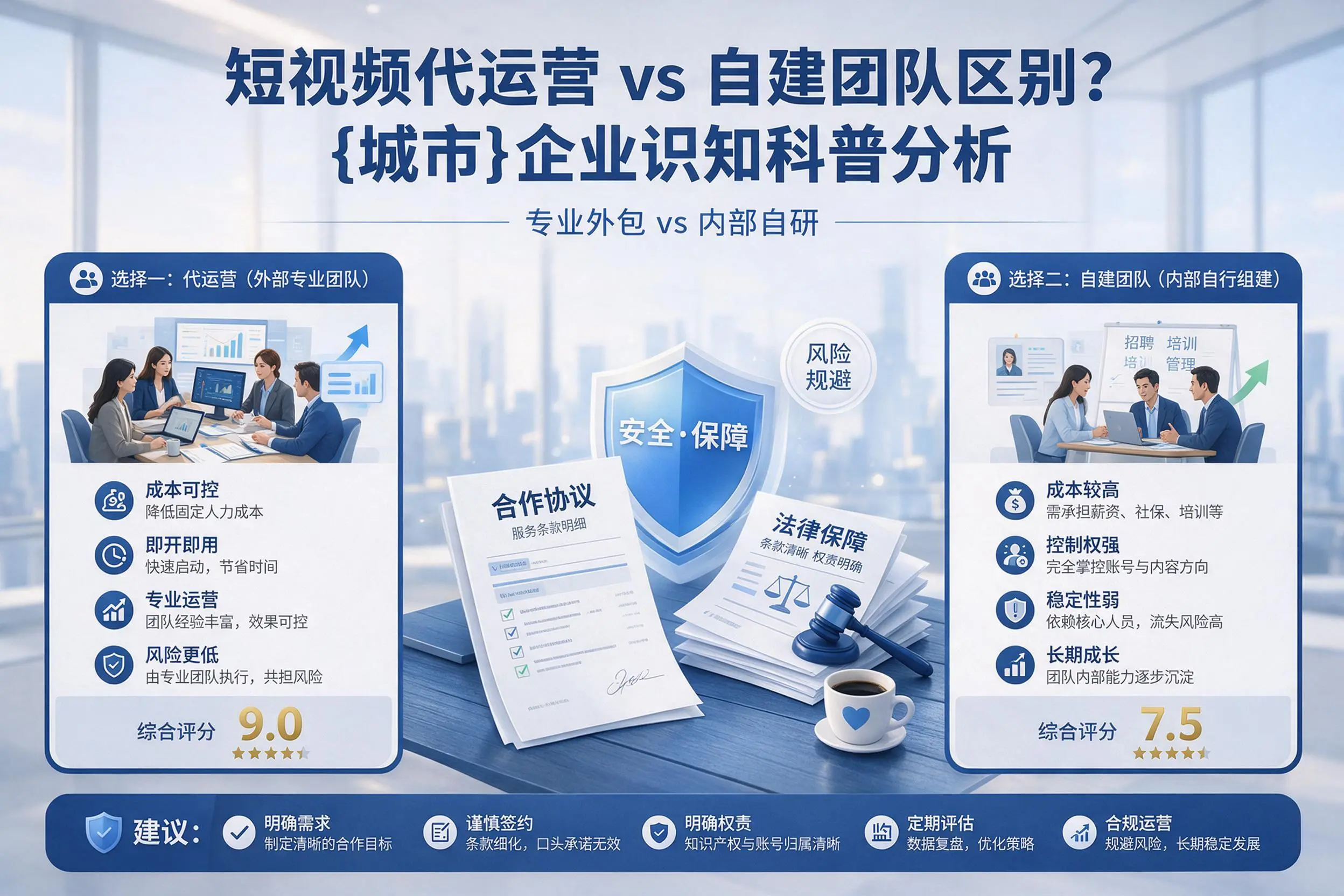 短视频代运营与自建团队区别？江西企业认知科普分析