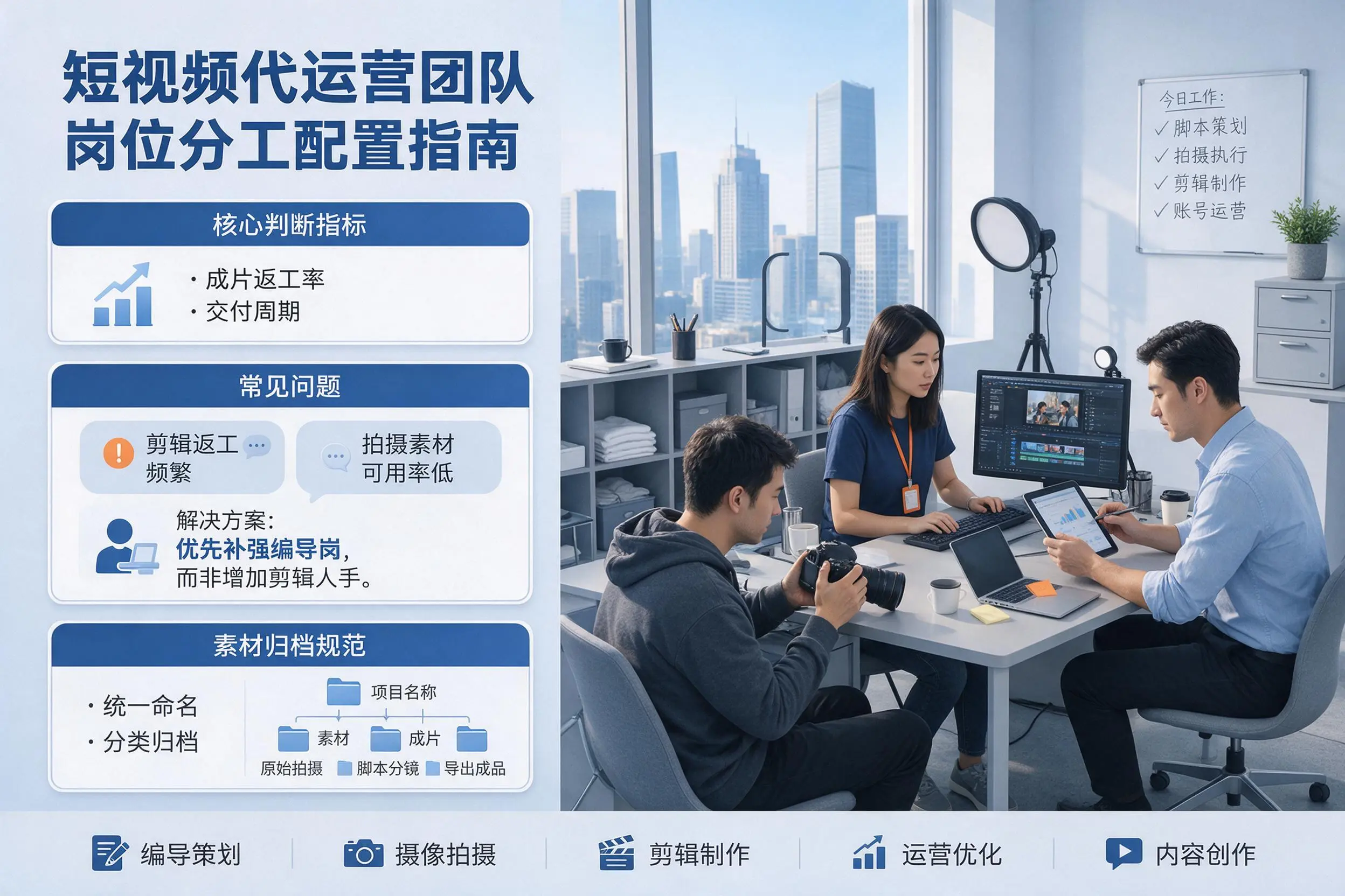 短视频代运营团队如何配置？江西企业岗位分工科普说明