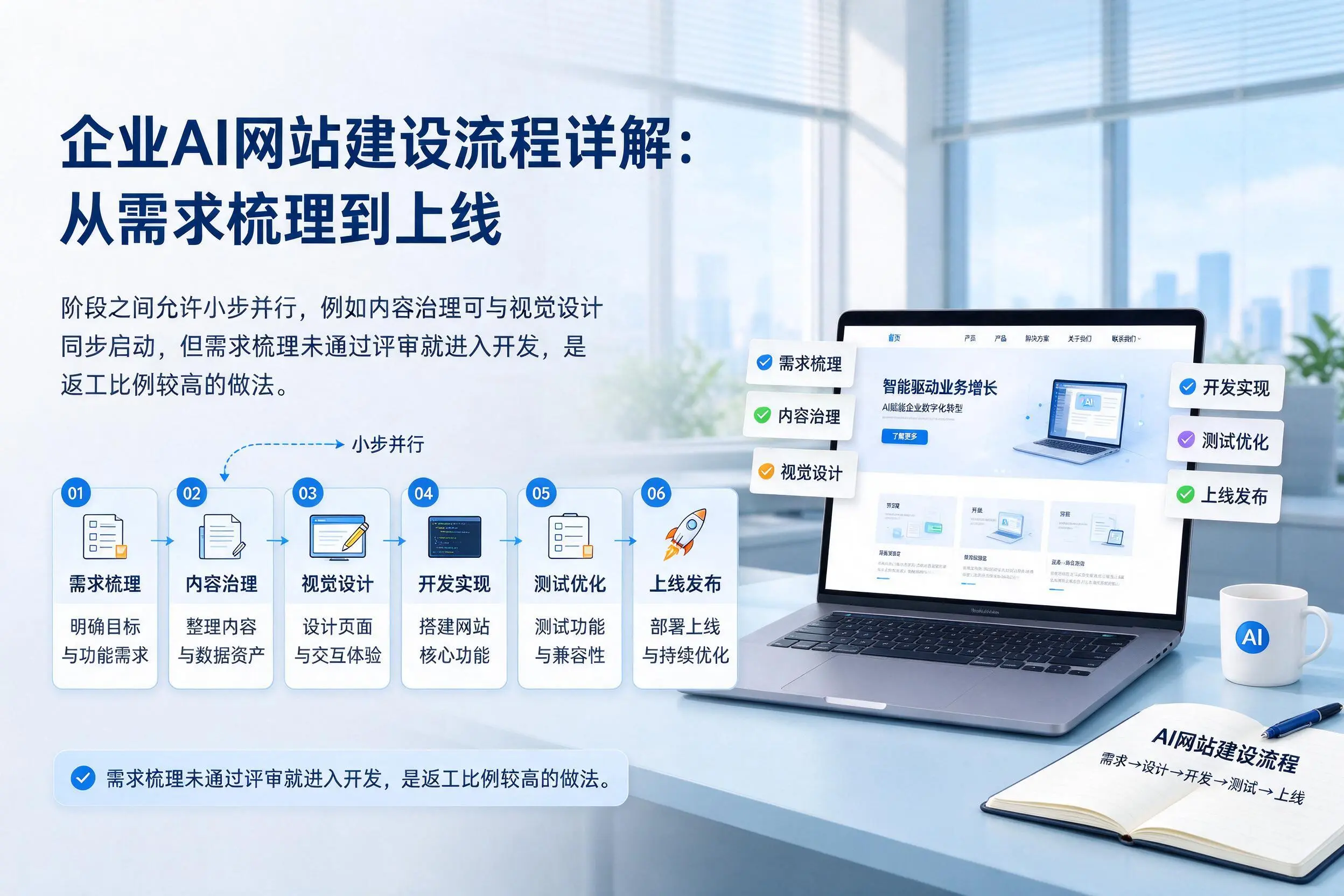 江西企业AI网站建设流程详解:从需求梳理到上线