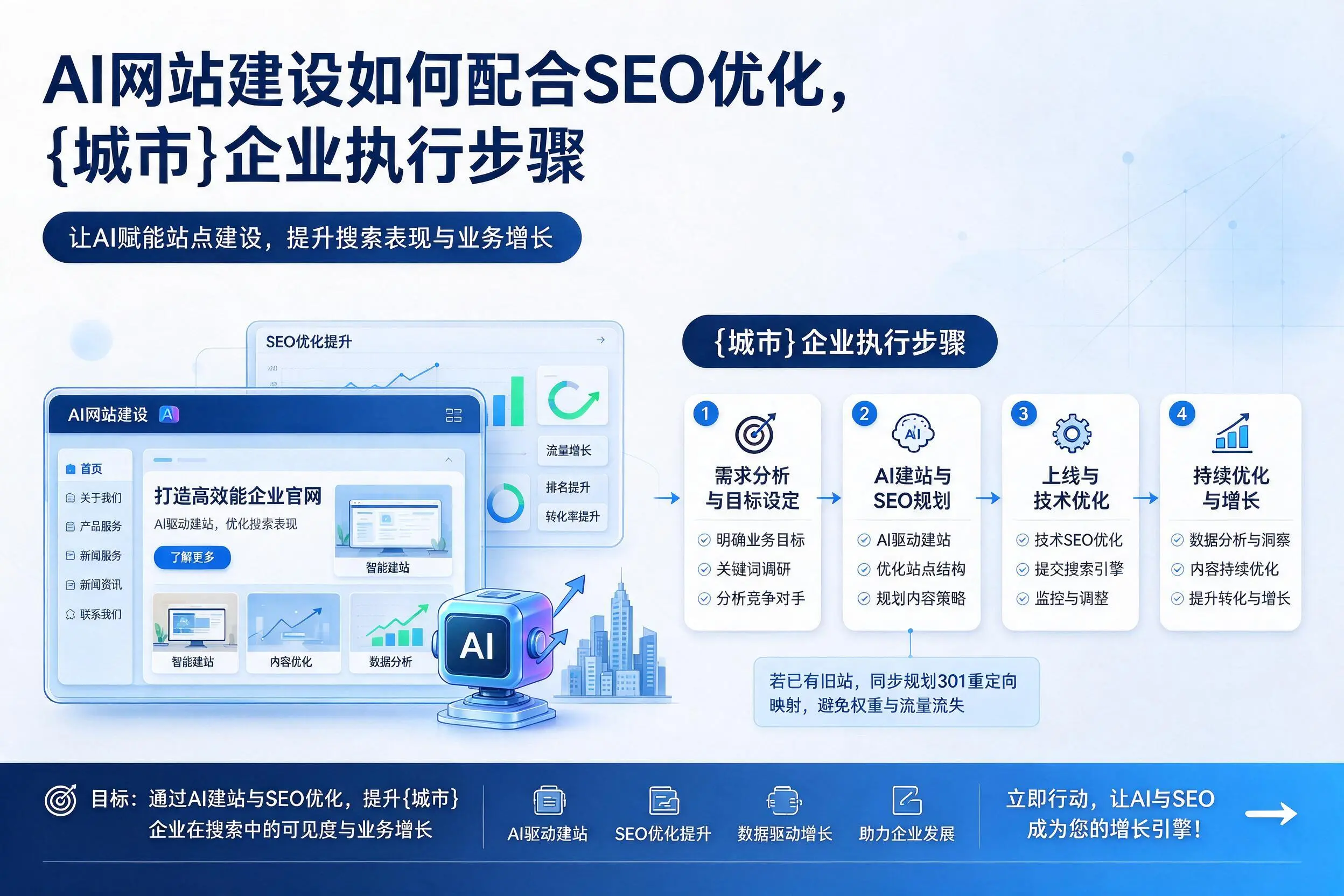 AI网站建设如何配合SEO优化，江西企业执行步骤