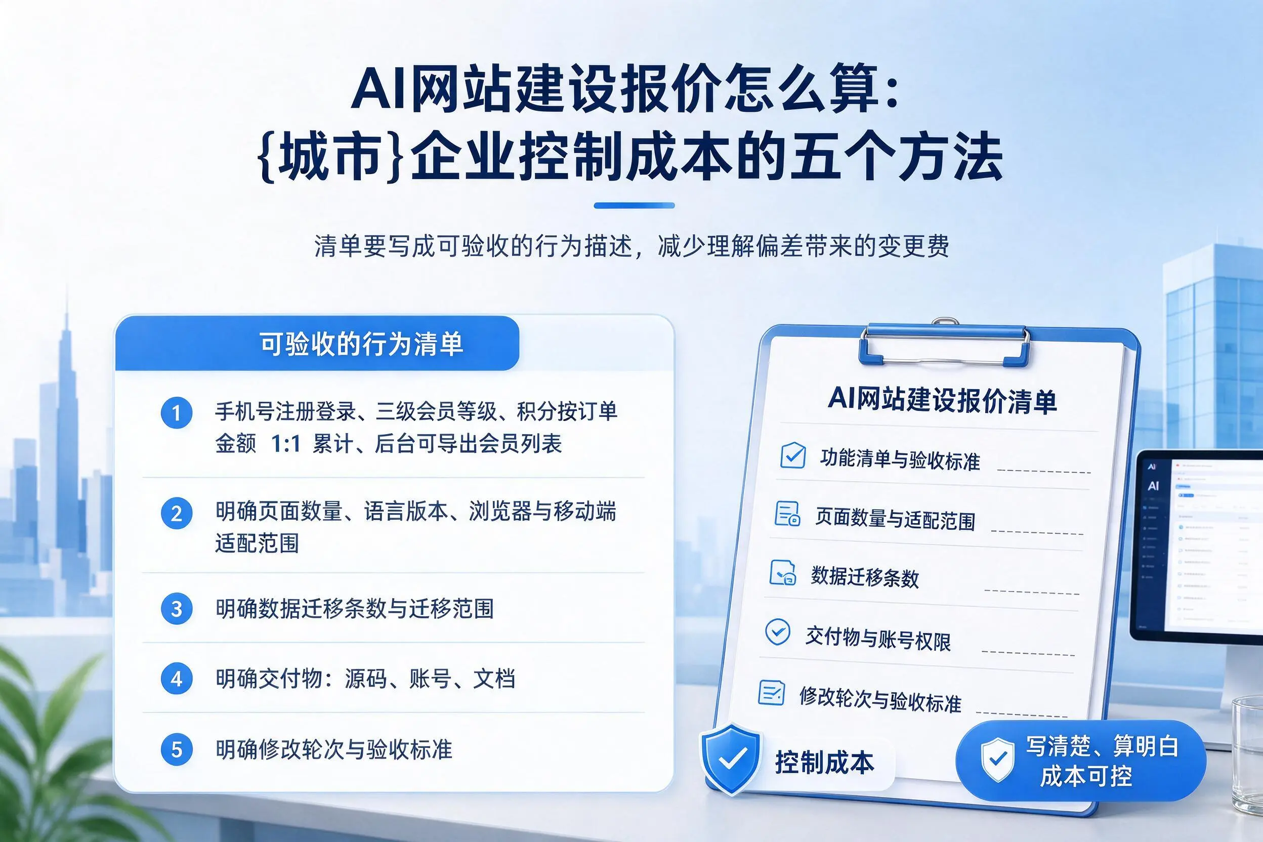 AI网站建设报价怎么算:江西企业控制成本的五个方法